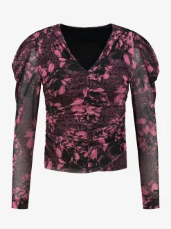 Aangesloten top met all-over print