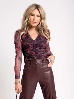 Aangesloten top met all-over print