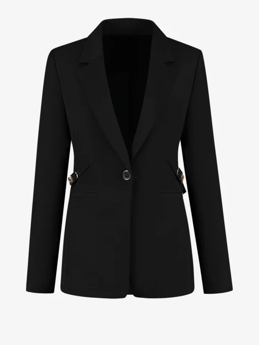Aansluitende blazer met gesp detail
