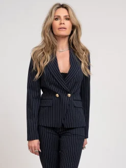Aansluitende blazer met krijtstreep