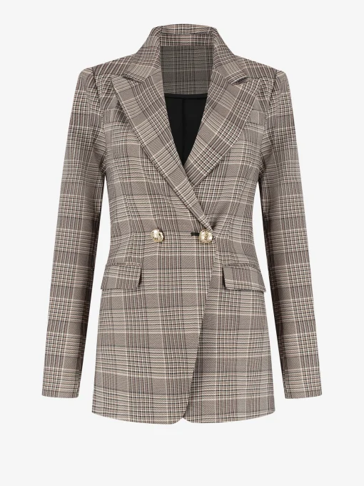 Aansluitende geruite blazer
