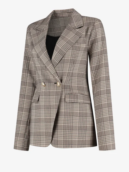 Aansluitende geruite blazer