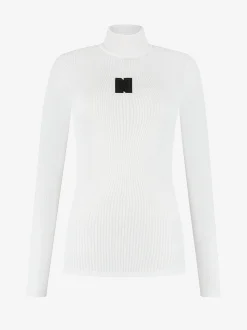 Aansluitende top met logo patch en col
