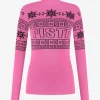 Aansluitende top met logo patroon en col