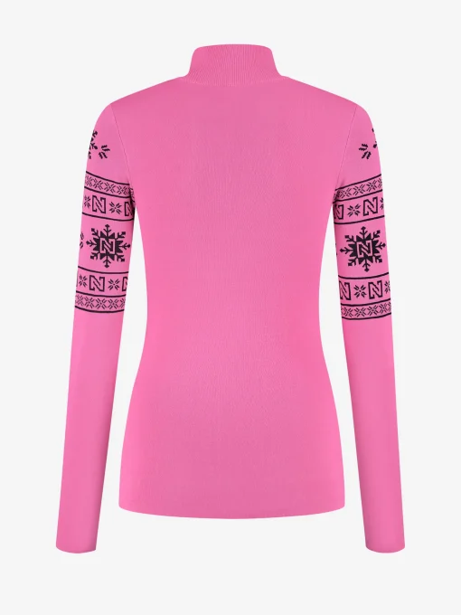 Aansluitende top met logo patroon en col