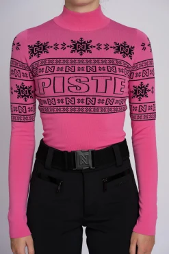 Aansluitende top met logo patroon en col
