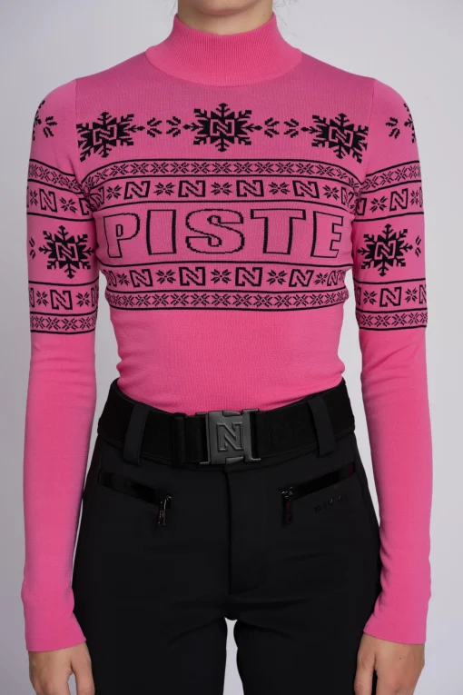 Aansluitende top met logo patroon en col