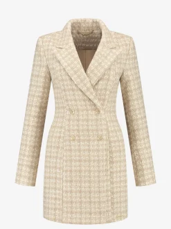 Blazer jurk met pied-de-poule patroon