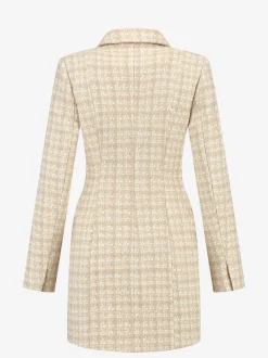 Blazer jurk met pied-de-poule patroon
