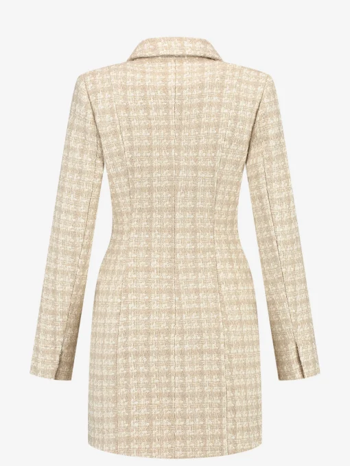 Blazer jurk met pied-de-poule patroon