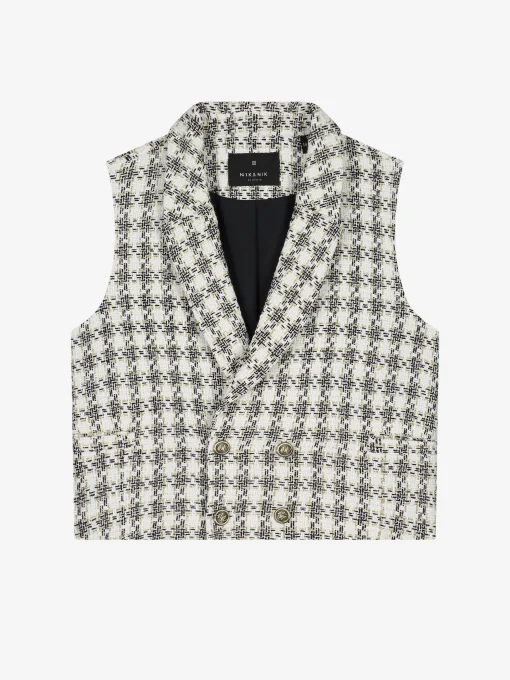 Blazer met tweed patroon