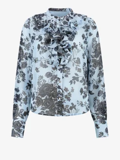 Bloemenprint blouse met ruches