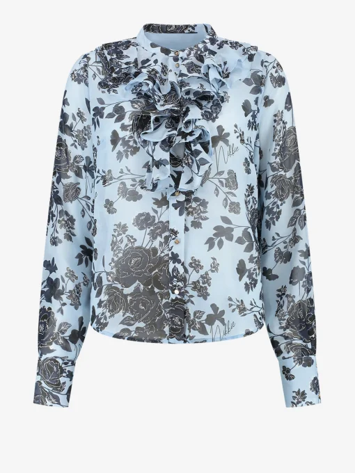 Bloemenprint blouse met ruches