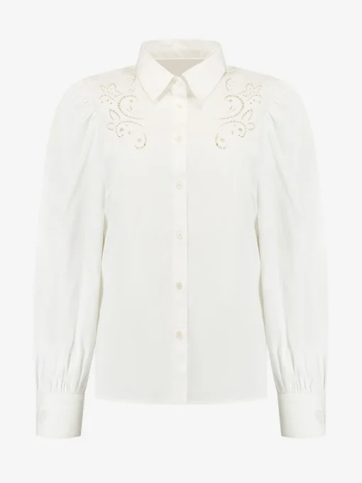 Blouse met bloem detail