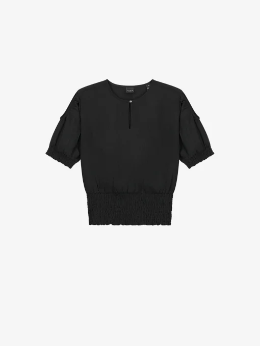 Blouse met broderie taille