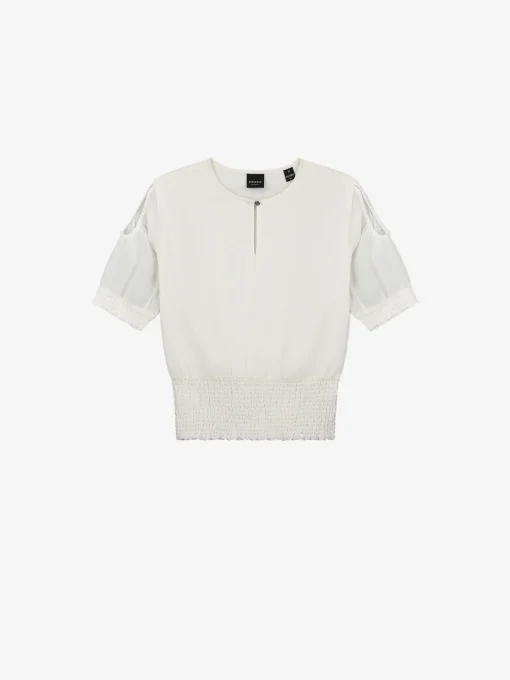 Blouse met broderie taille