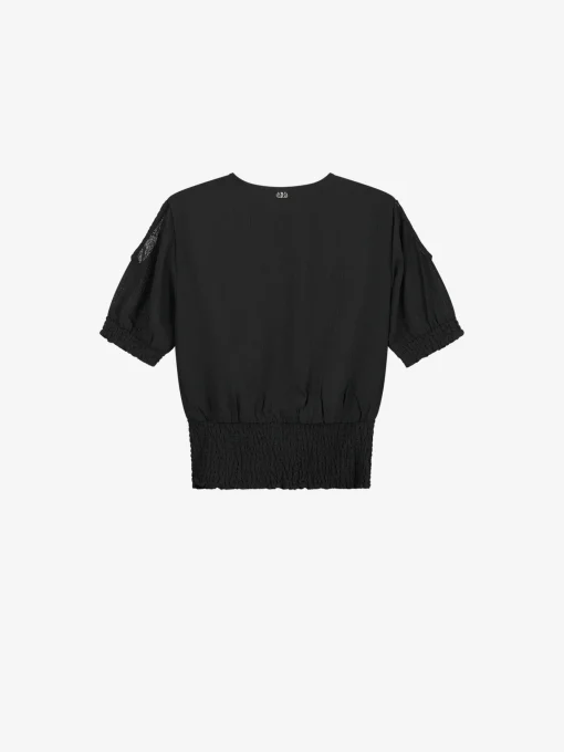 Blouse met broderie taille