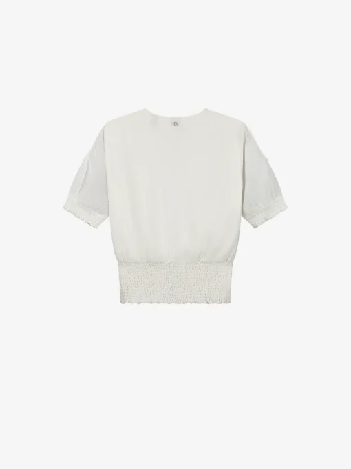 Blouse met broderie taille