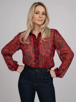 Blouse met luipaardprint
