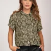 Blouse met slangenprint