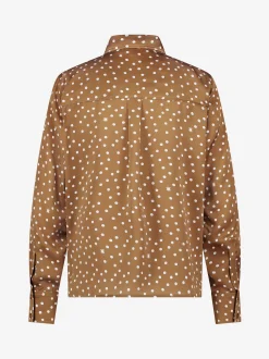 Blouse met stippen en strikkoord