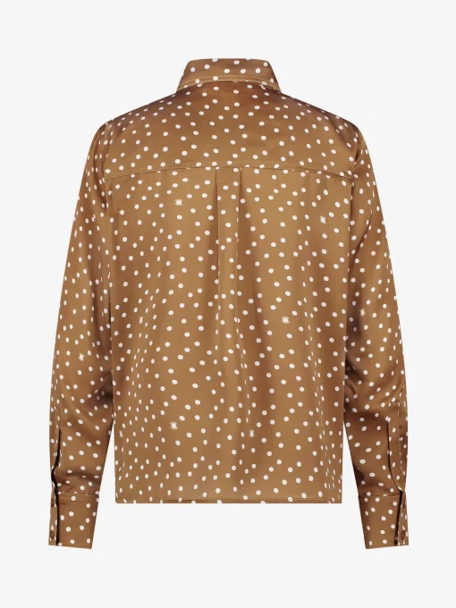 Blouse met stippen en strikkoord