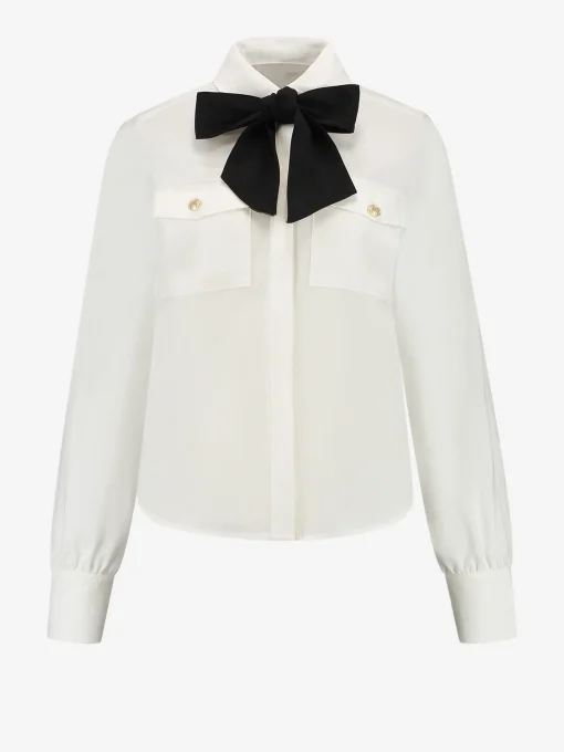 Blouse met strikkoord
