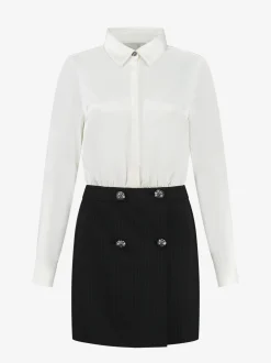 Blouse-jurk met krijtstrepen