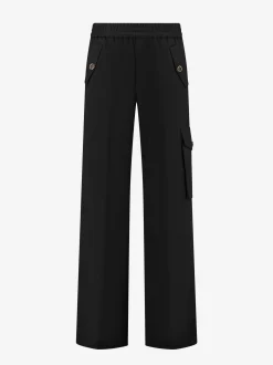 Broek met rechte pijpen en klapzakken