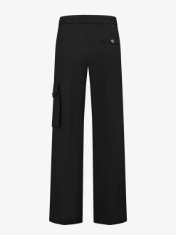 Broek met rechte pijpen en klapzakken