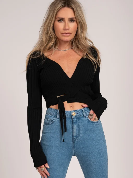 Cardigan met strikkoord