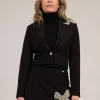 Cropped blazer met glitter strik