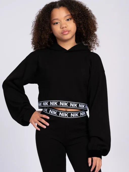 Cropped hoodie met NIK&NIK band