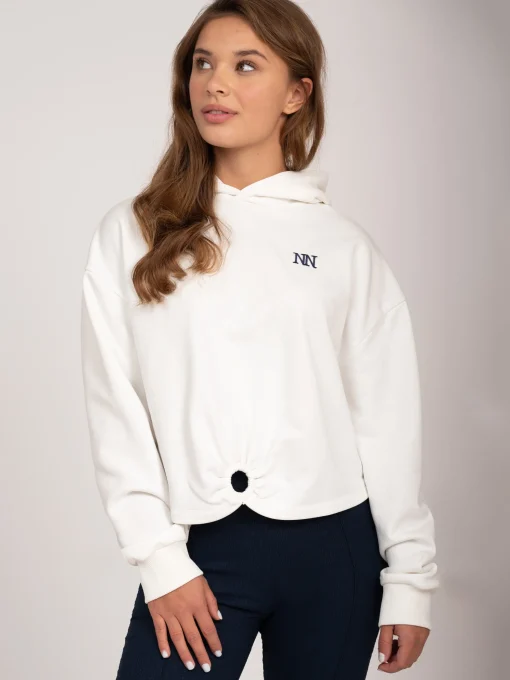 Cropped hoodie met ring
