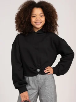 Cropped hoodie met ring