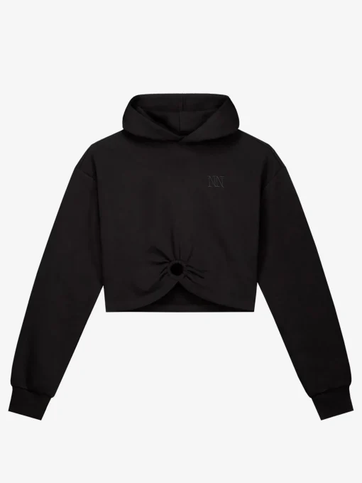 Cropped hoodie met ring