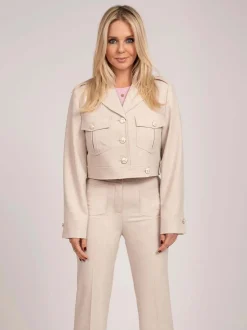 Cropped jacket met FH knopen