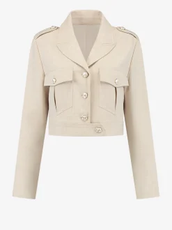 Cropped jacket met FH knopen