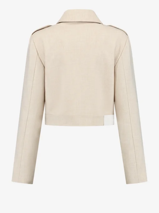 Cropped jacket met FH knopen