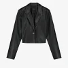 Cropped leren-look blazer