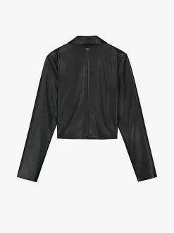Cropped leren-look blazer