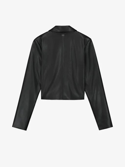 Cropped leren-look blazer