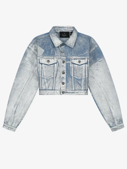 Cropped metallic jacket