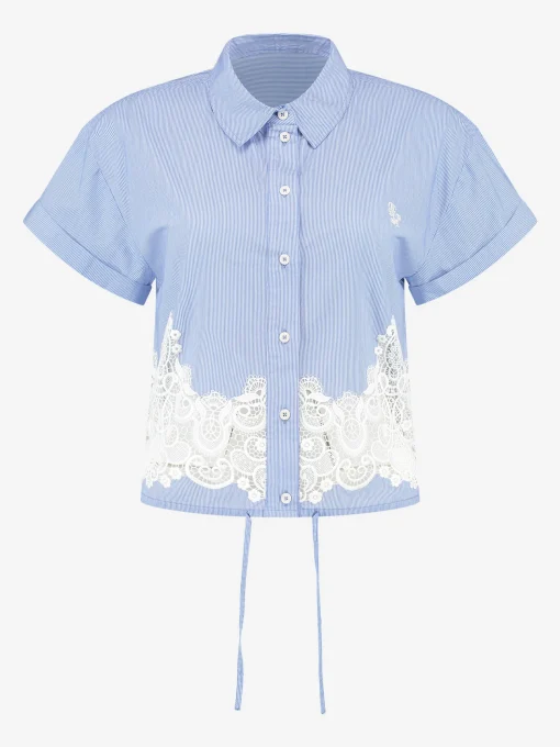 Cropped shirt met embroidery