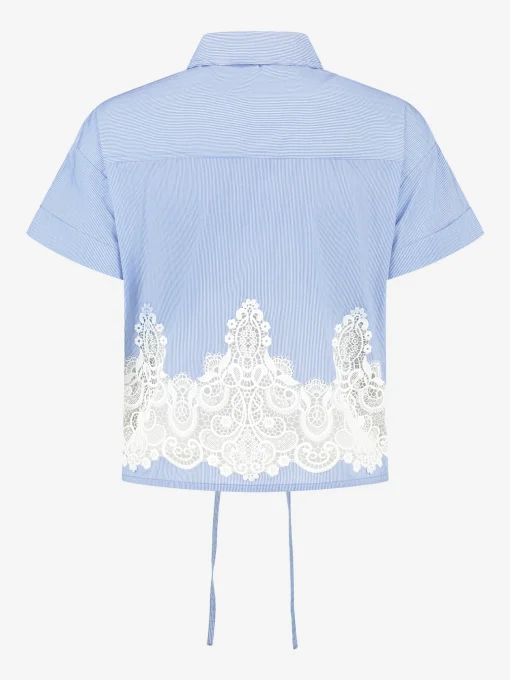Cropped shirt met embroidery