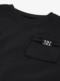 Cropped sweater met borstzakje