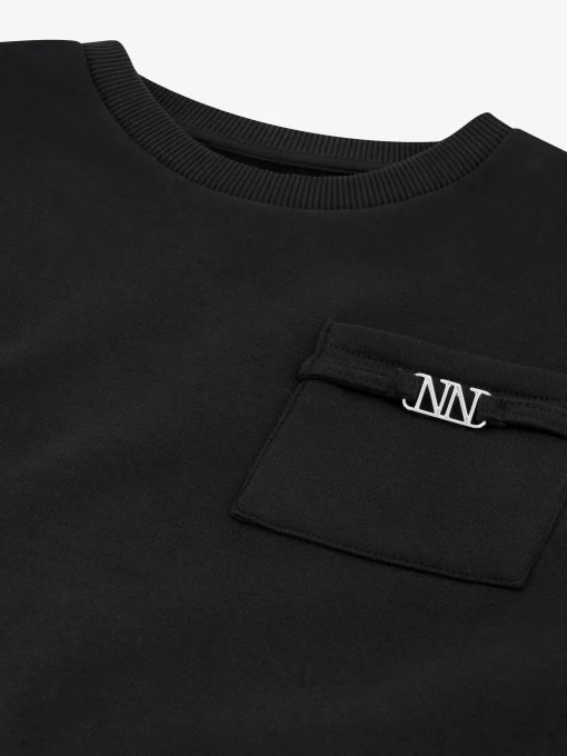 Cropped sweater met borstzakje