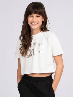 Cropped T-shirt met grafisch NIK&NIK logo