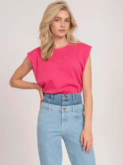 Cropped T-shirt met logo