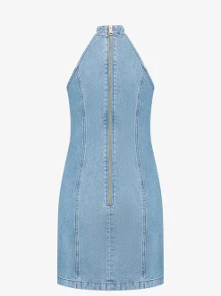 Denim jurk met turtleneck